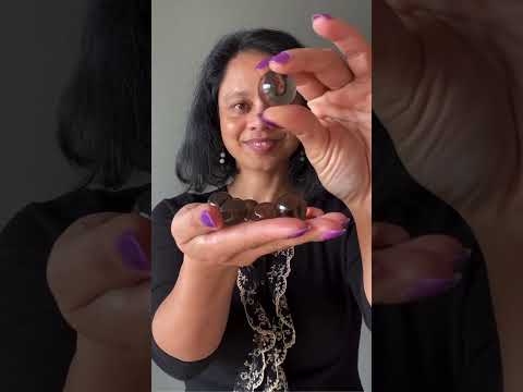 video on rainbow smoky quartz sphere