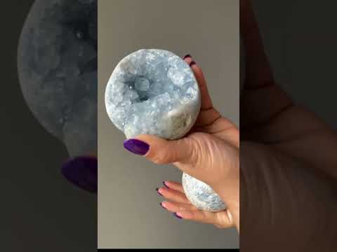 blue celestite geode ball video