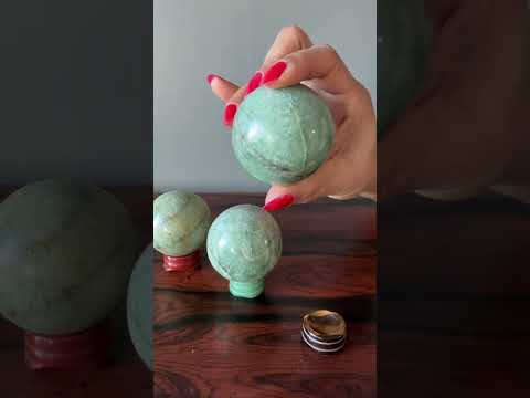 Green Aventurine Sphere Lucky Streaks Crystal Ball video