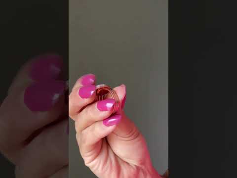 Rhodochrosite Ring Pink Lover Crystal Copper Adjustable video