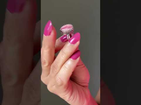 Rhodochrosite Ring Venus Gem Sterling Silver Adjustable video