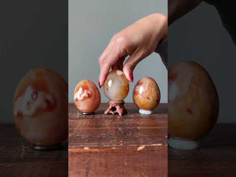 Carnelian Egg Orange Fire on Ice Duality Stone video