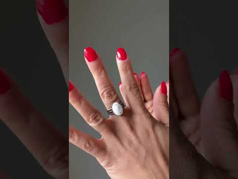 Howlite Ring Right Path Gem Gunmetal Adjustable video