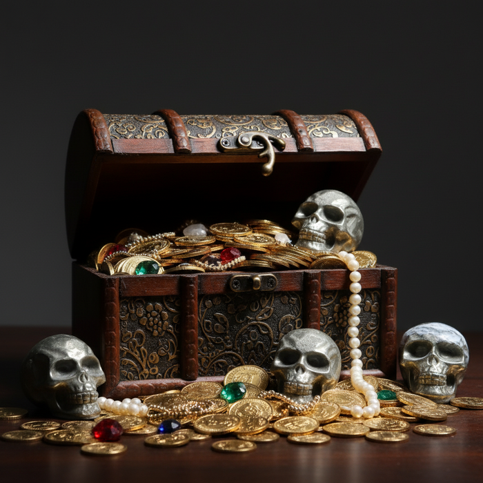 Pyrite Skull Treasure Chest Gold Abundance Crystal