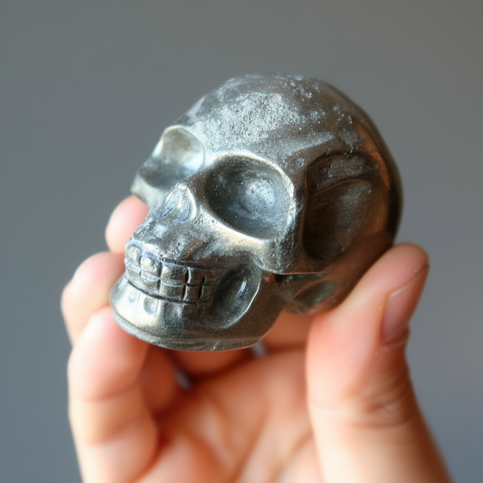 Pyrite Skull Treasure Chest Gold Abundance Crystal