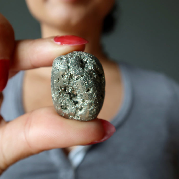 pyrite tumbled stone