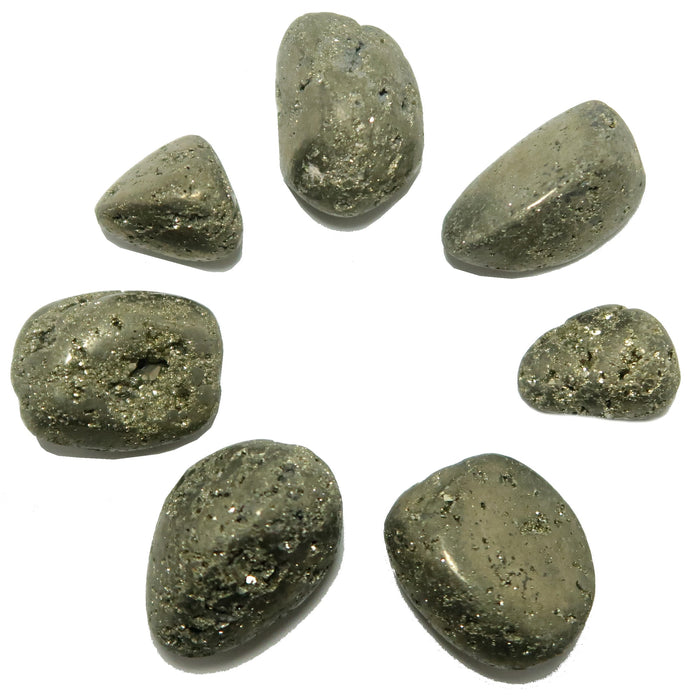 7 pyrite tumbled stones