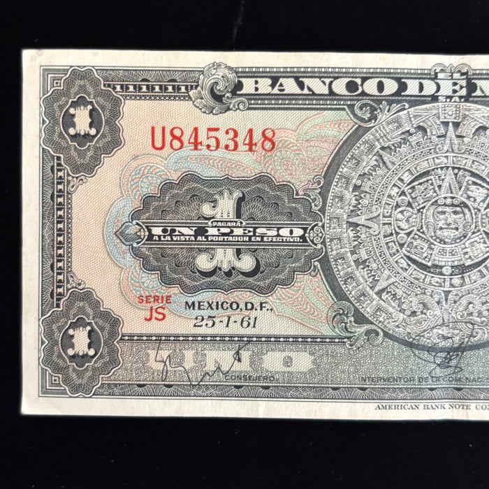 Vintage Banknote Lot Mexico 1, 100 Pesos Aztec Old Latin Revolution Currency