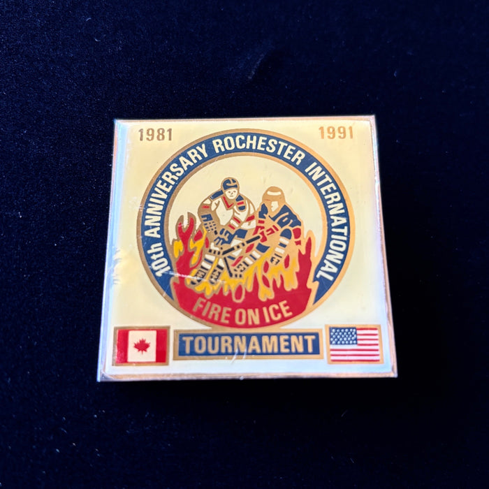 Vintage Pins Lot 3 Hockey Tournament Rochester 1991 Mid-Coast Adirondack Youth