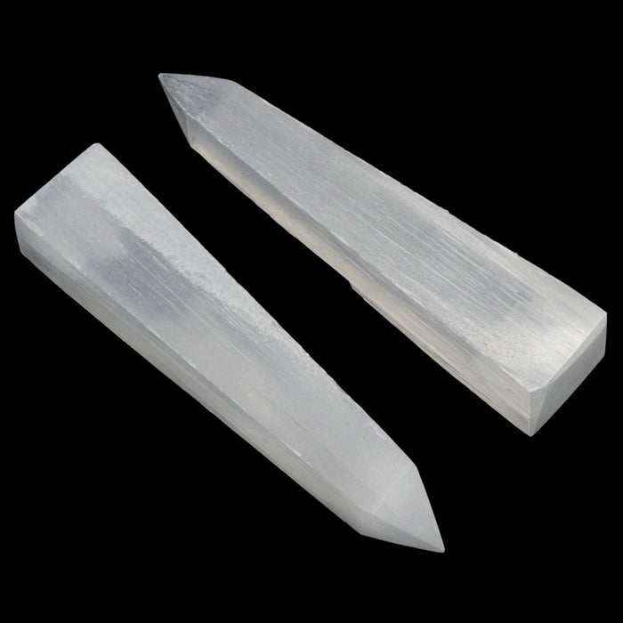 Selenite Wand White Satin Spar Obelisk Tower