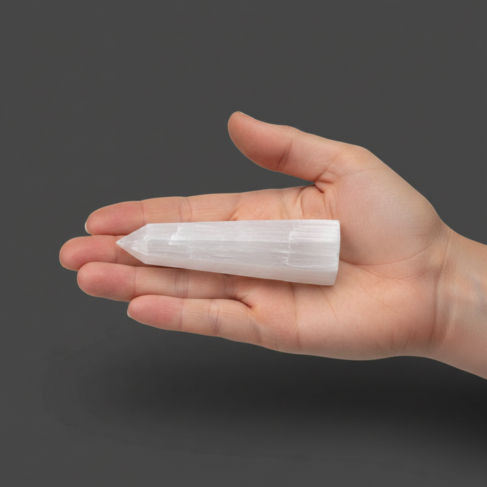 Selenite Wand White Satin Spar Obelisk Tower