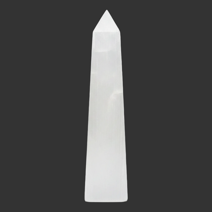 Selenite Wand White Satin Spar Obelisk Tower