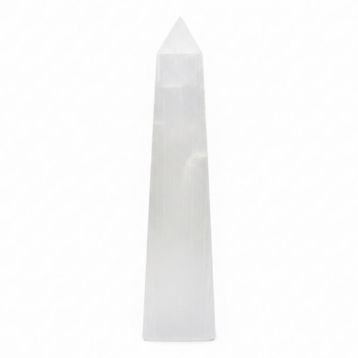 Selenite Wand White Satin Spar Obelisk Tower