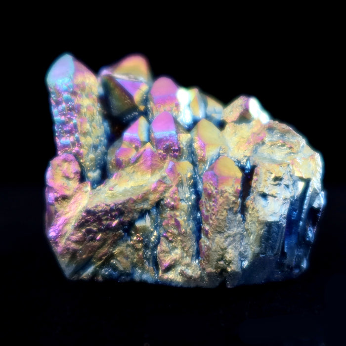Aura Quartz Cluster Rainbow Titanium Crystal Charger 1.9 inch