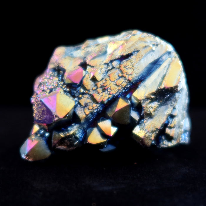 Aura Quartz Cluster Rainbow Titanium Crystal Charger 1.9 inch