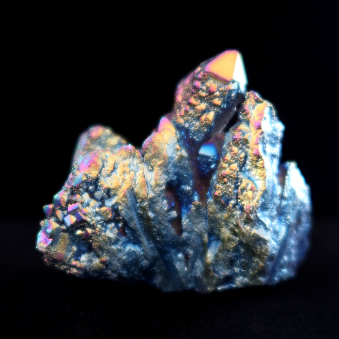 Aura Quartz Cluster Rainbow Titanium Crystal Charger 2.2 inch