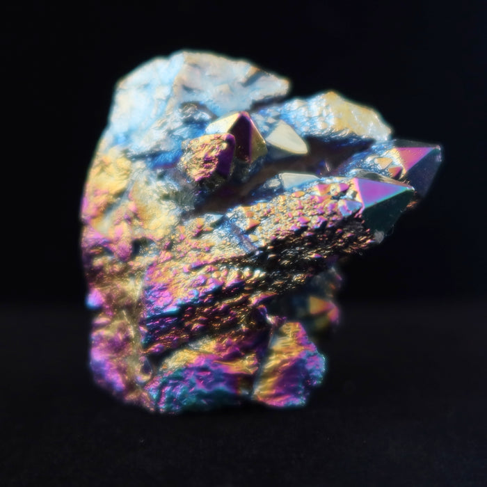 Aura Quartz Cluster Rainbow Titanium Crystal Charger 2.2 inch