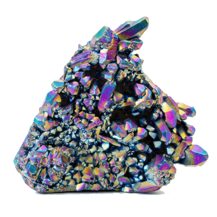 Aura Quartz Cluster Rainbow Titanium Crystal Charger 2.4 inch