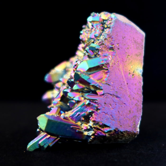 Aura Quartz Cluster Rainbow Titanium Crystal Charger 2.4 inch
