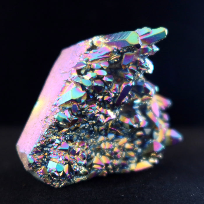 Aura Quartz Cluster Rainbow Titanium Crystal Charger 2.4 inch