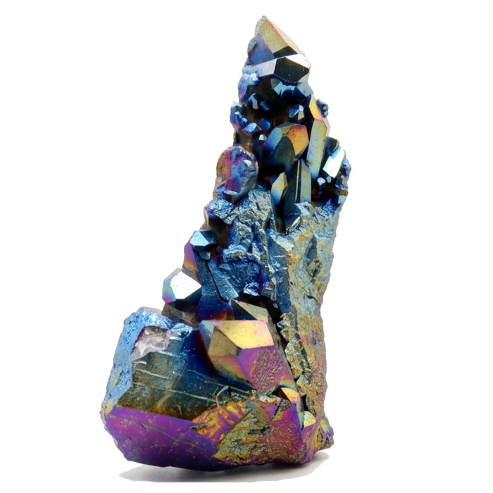 Aura Quartz Cluster Rainbow Titanium Crystal Charger 4.7 inch