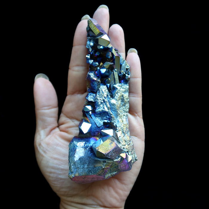 Aura Quartz Cluster Rainbow Titanium Crystal Charger 4.7 inch