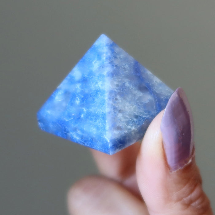 blue quartz pyramid