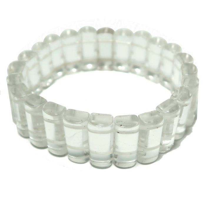 Clear Quartz bracelet on a white background