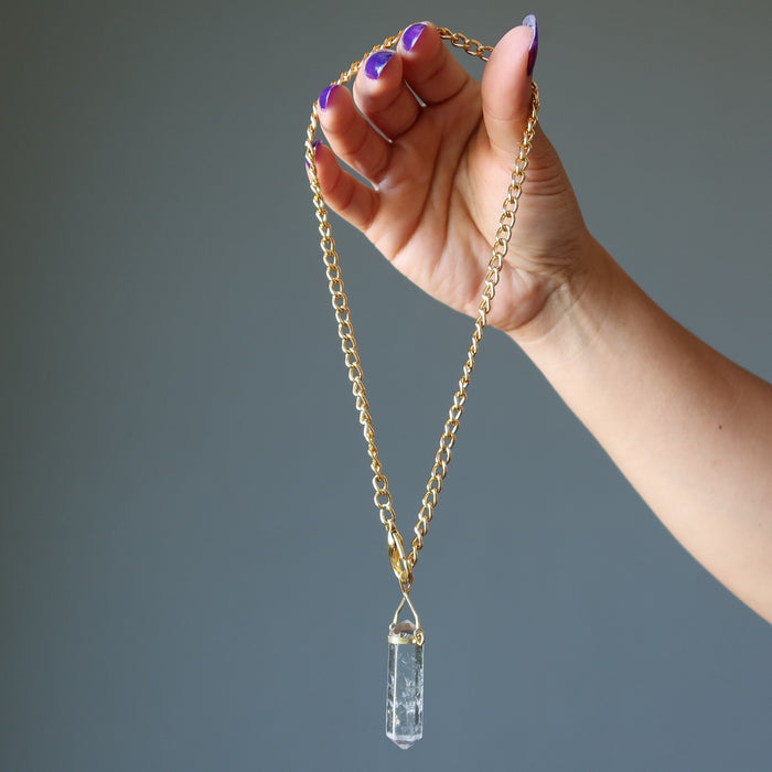 clear quartz pendant necklace
