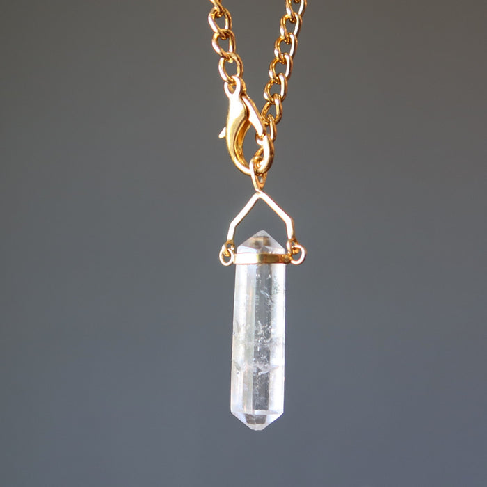 clear quartz pendant necklace