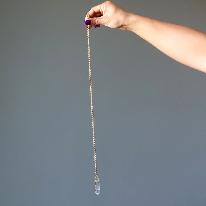 clear quartz necklace pendulum