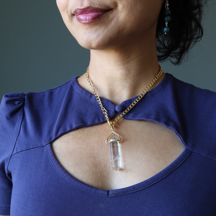 clear quartz pendant necklace