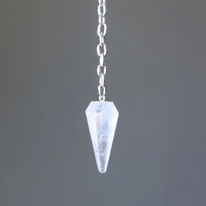 clear quartz pendulum necklace