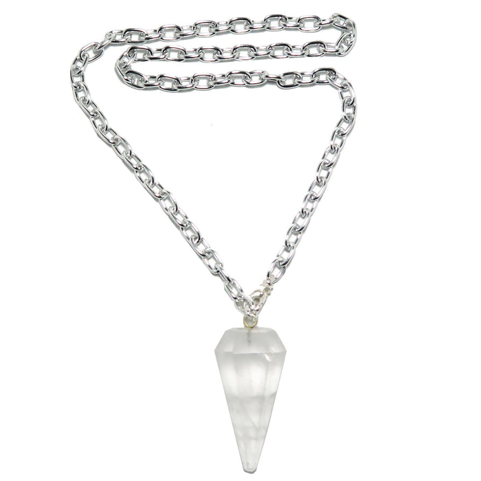 clear quartz pendulum necklace