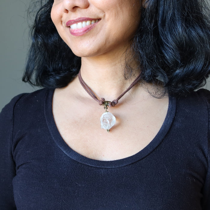 Clear Quartz Necklace Wise Man Crystal Adjustable