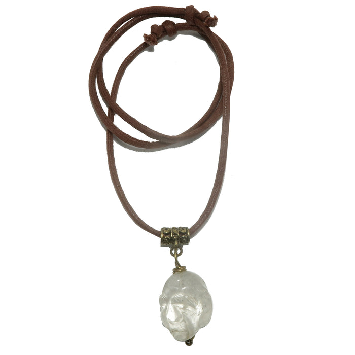 Clear Quartz Necklace Wise Man Crystal on Adjustable Cord