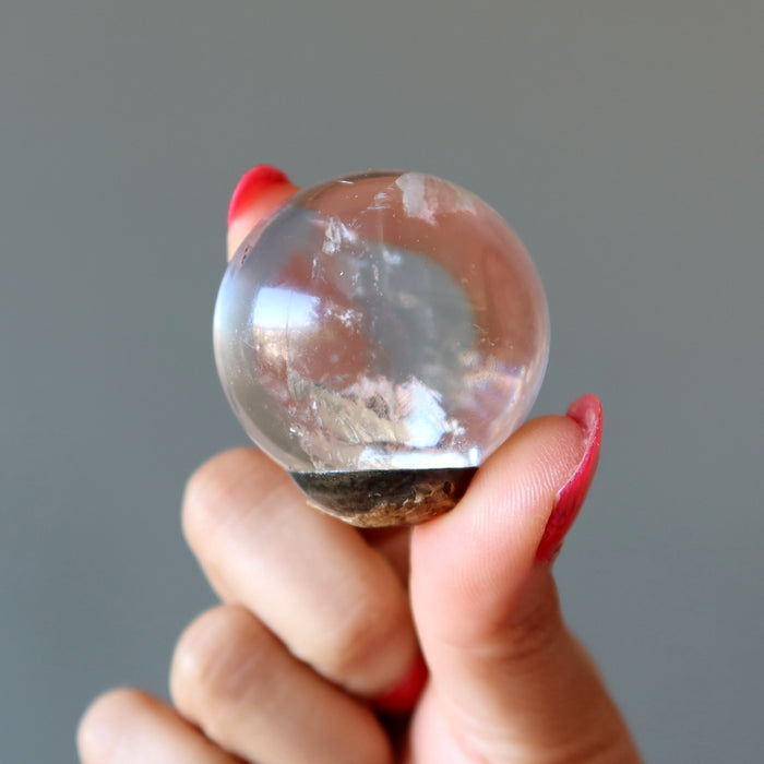 Clear Quartz Sphere Pair Mighty Metal Wounded Warrior