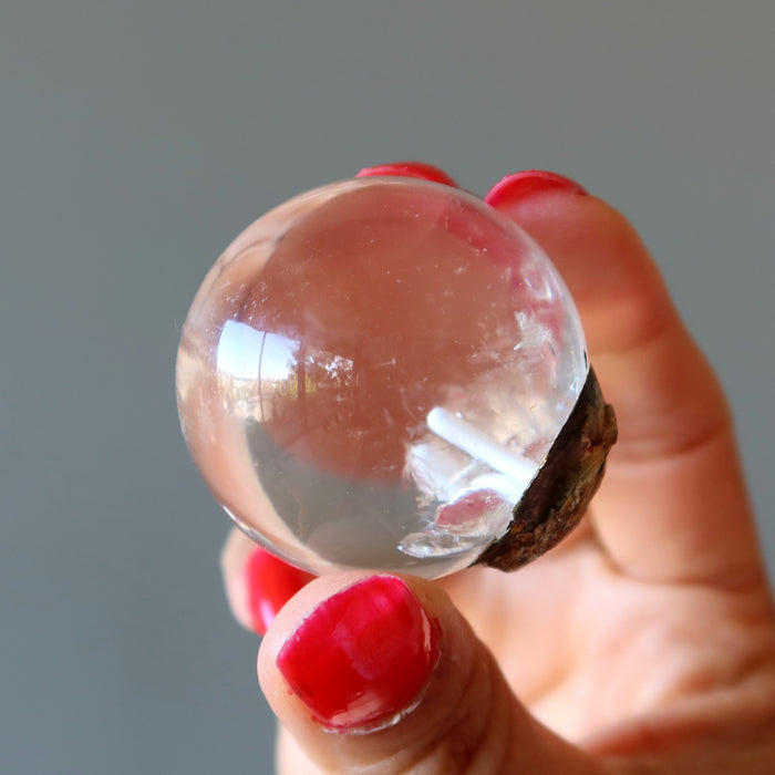 Clear Quartz Sphere Pair Mighty Metal Wounded Warrior