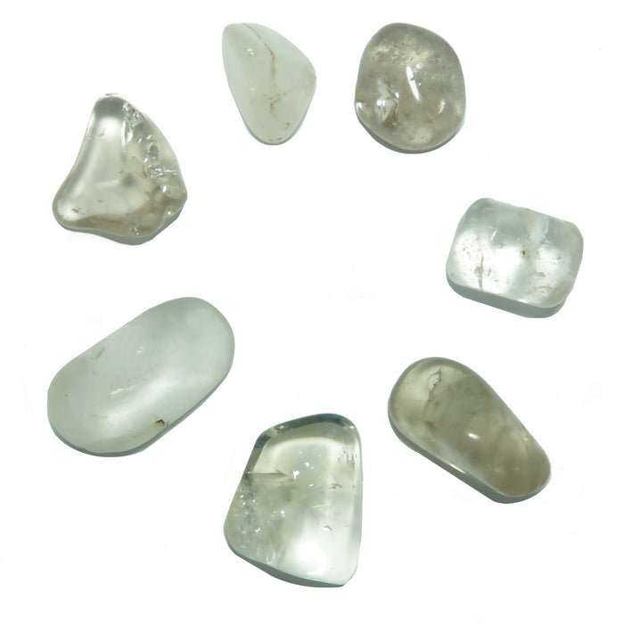 7 clear quartz tumbled stones