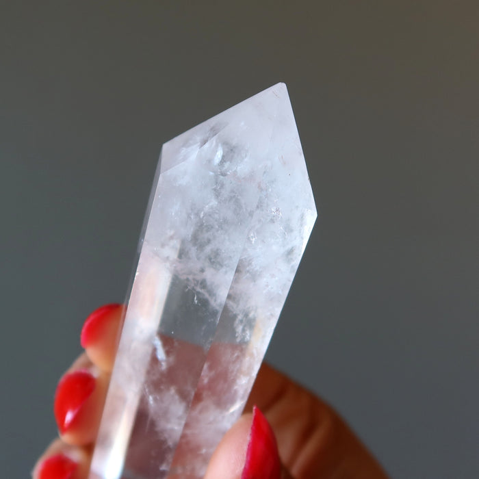 Clear Quartz Double Terminated Point Wand Wounded Warrior