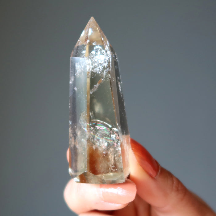 Lemon Quartz Tower Wand Clear Yellow Manifestation Crystal Point