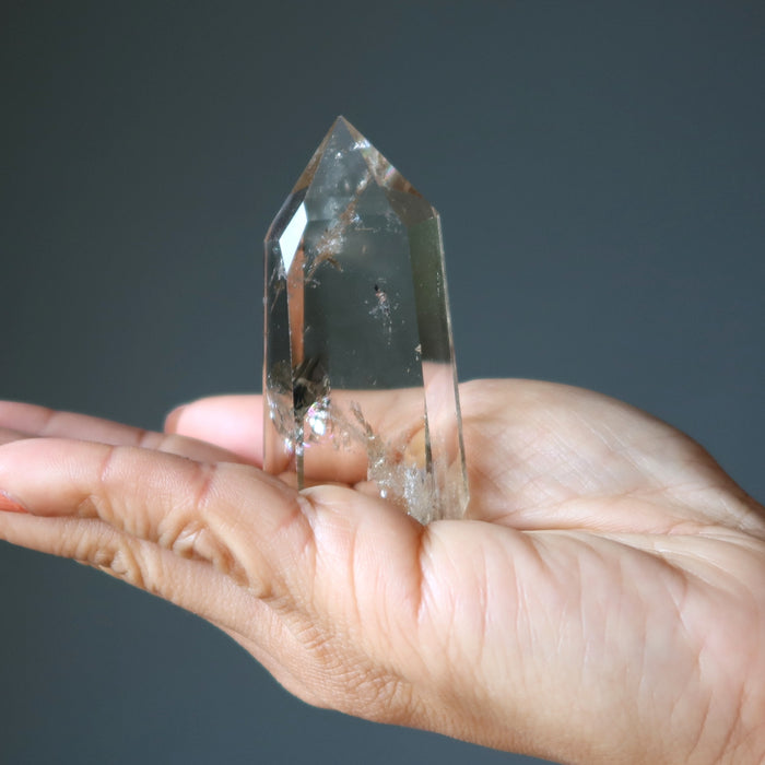 Lemon Quartz Tower Wand Clear Yellow Manifestation Crystal Point