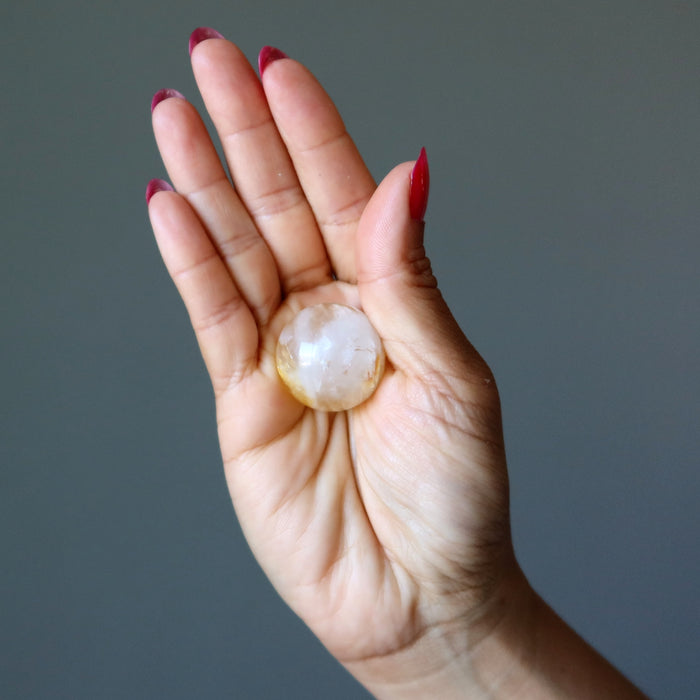 Golden Healer Quartz Sphere Bundle Hematoid Yellow Crystal Ball Lot of 7