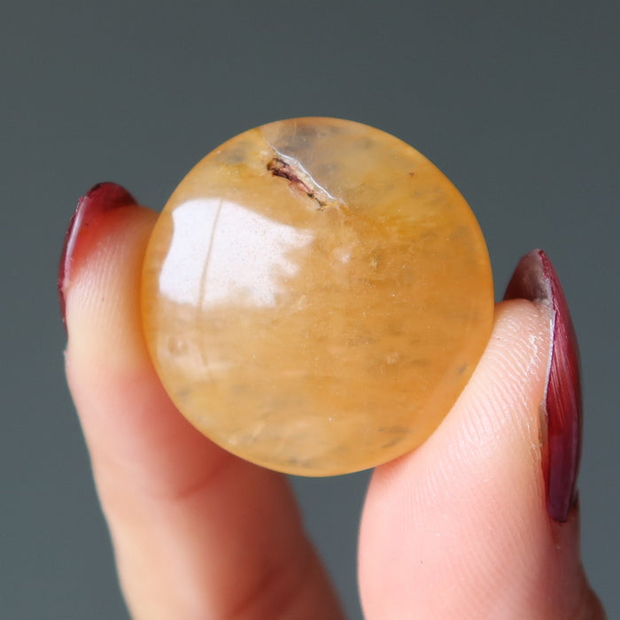 golden quartz cabochon