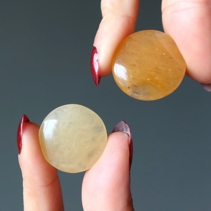 golden quartz cabochons