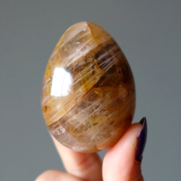 Golden Healer Quartz Egg Wounded Warrior Yellow Crystal