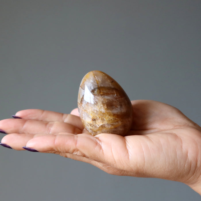 Golden Healer Quartz Egg Wounded Warrior Yellow Crystal