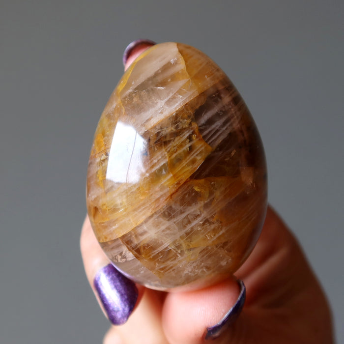 Golden Healer Quartz Egg Wounded Warrior Yellow Crystal