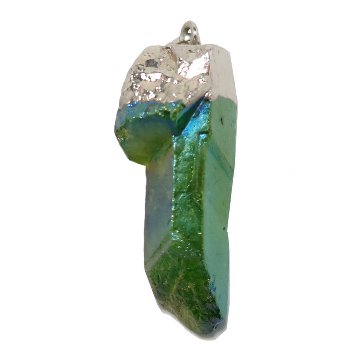 aura quartz raw pendant