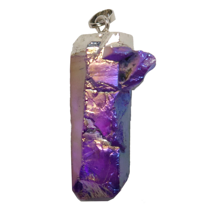 aura quartz raw pendant